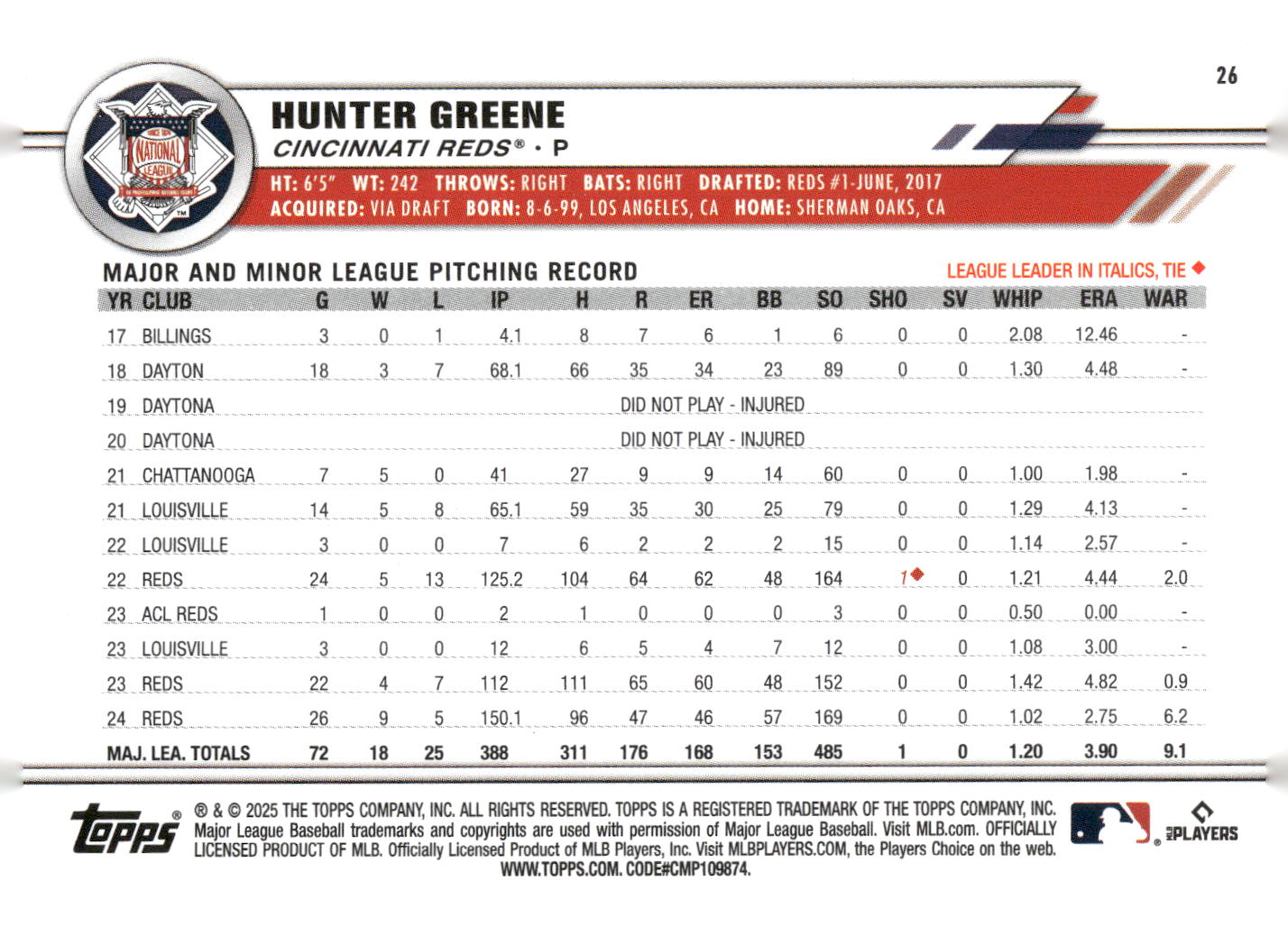 2025 Topps All-Star Game #26 Hunter Greene