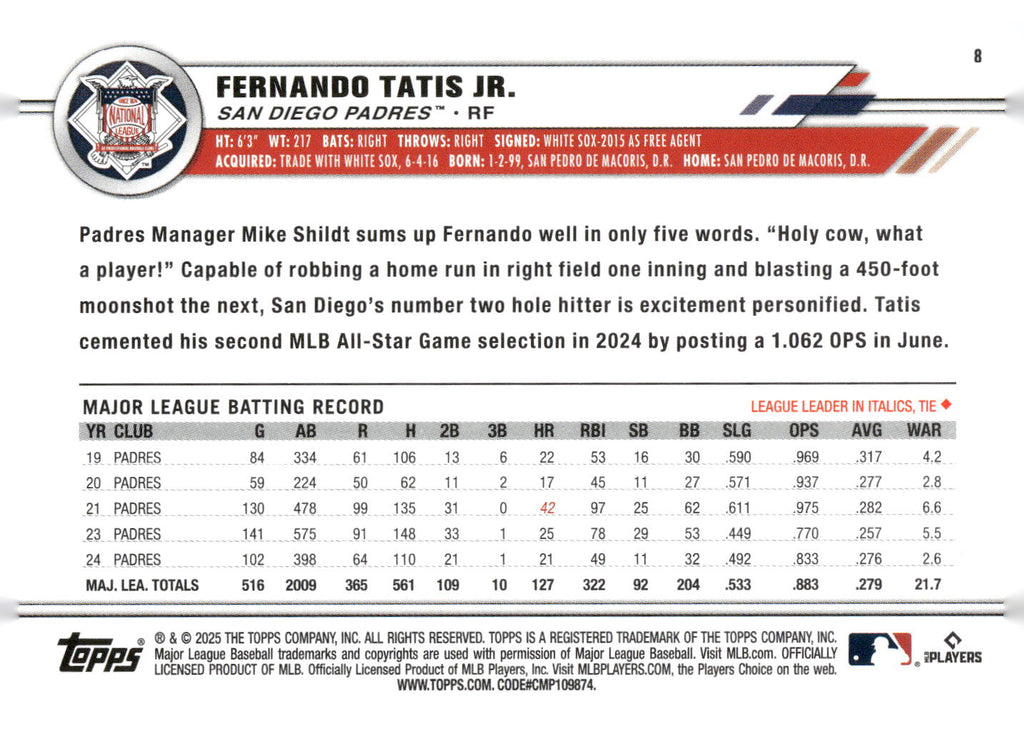 2025 Topps All-Star Game #8 Fernando Tatis Jr.