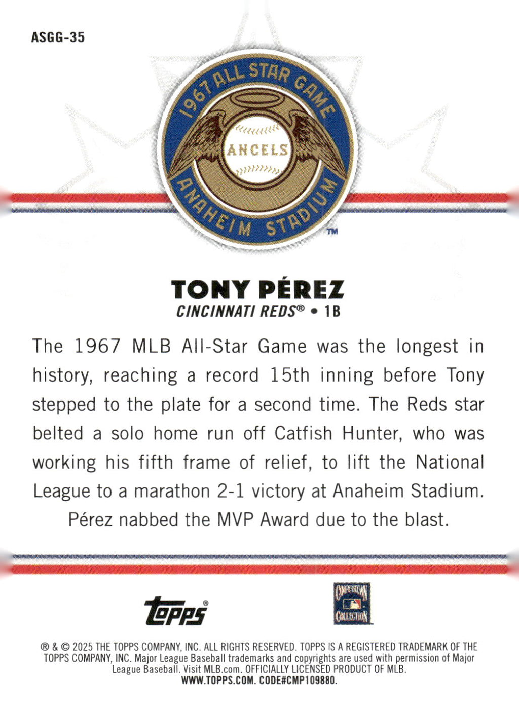 2025 Topps All-Star Game #ASGG-35 Tony Pérez All-Star Game Greats