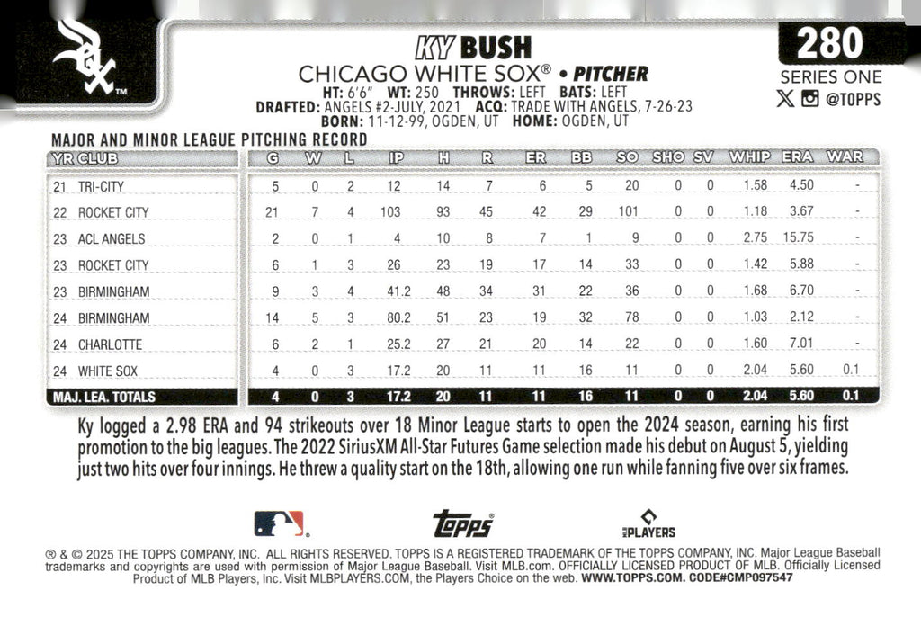 2025 Topps #280 Ky Bush
