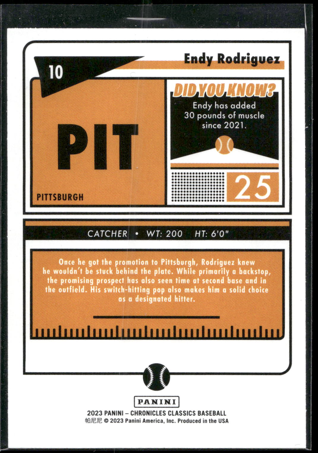 2023 Panini Chronicles #10 Endy Rodriguez Classics