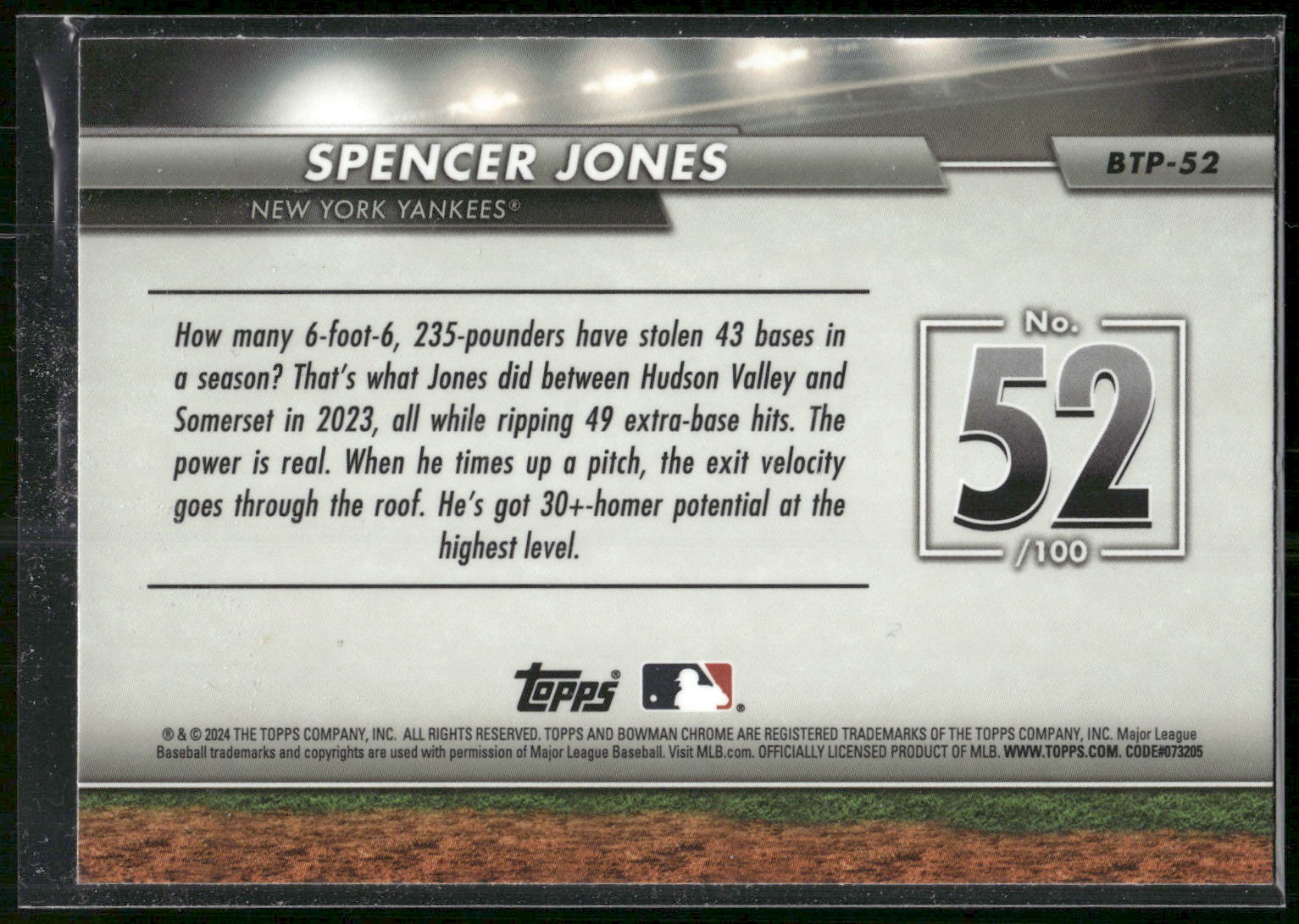 2024 Bowman #BTP-52 Spencer Jones Bowman Scouts' Top 100