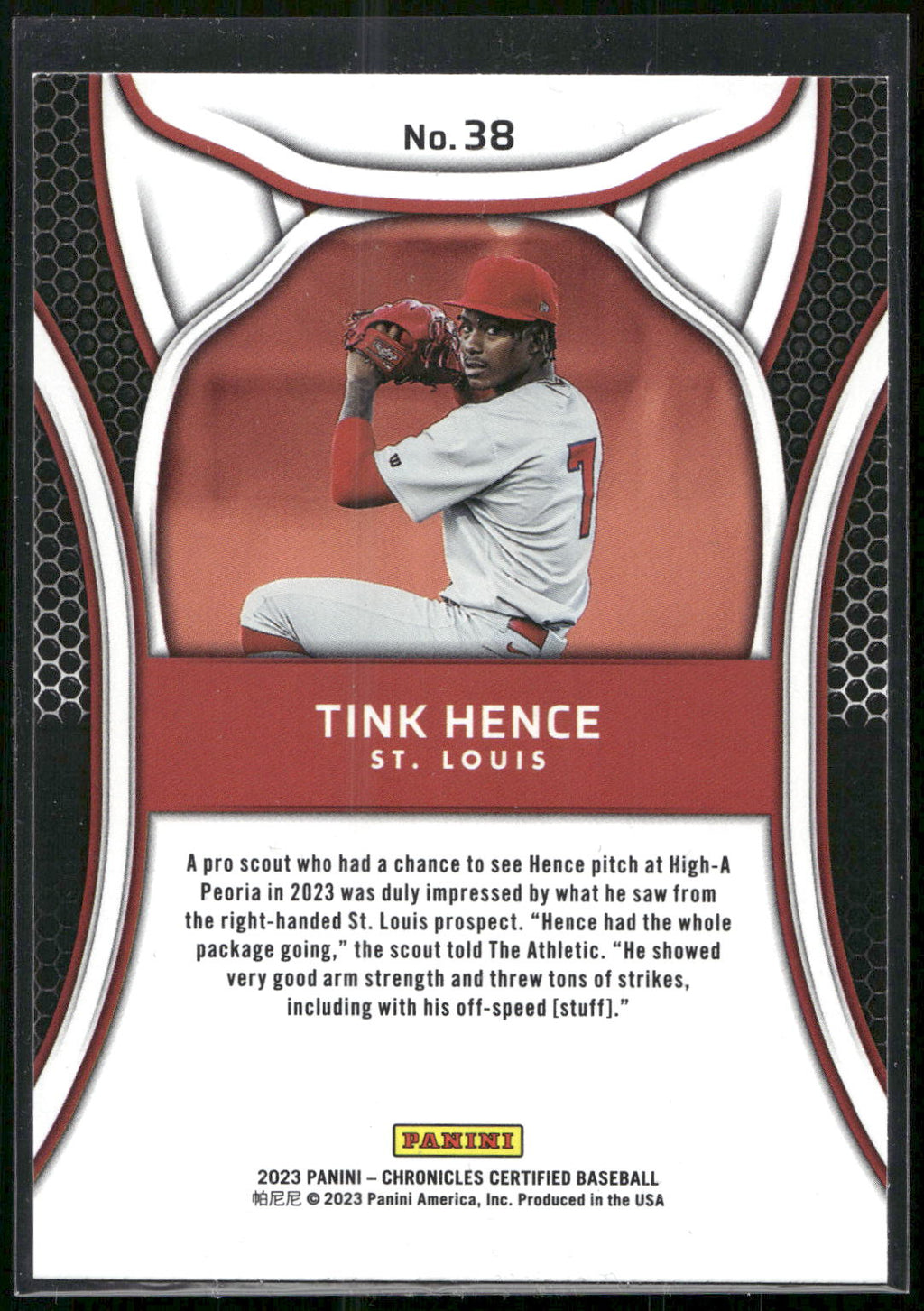 2023 Panini Chronicles #38 Tink Hence Certified