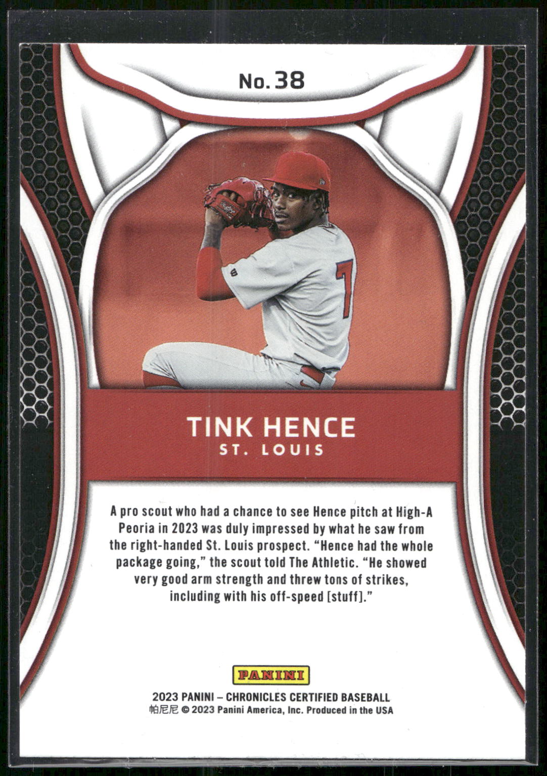 2023 Panini Chronicles #38 Tink Hence Certified