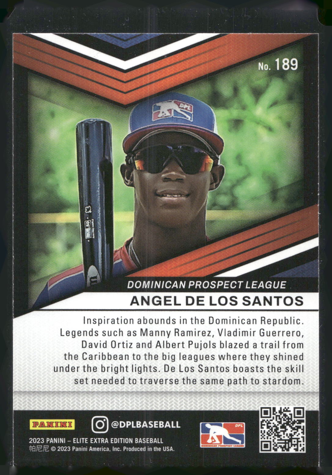 2023 Panini Elite Extra Edition #189 Angel De Los Santos