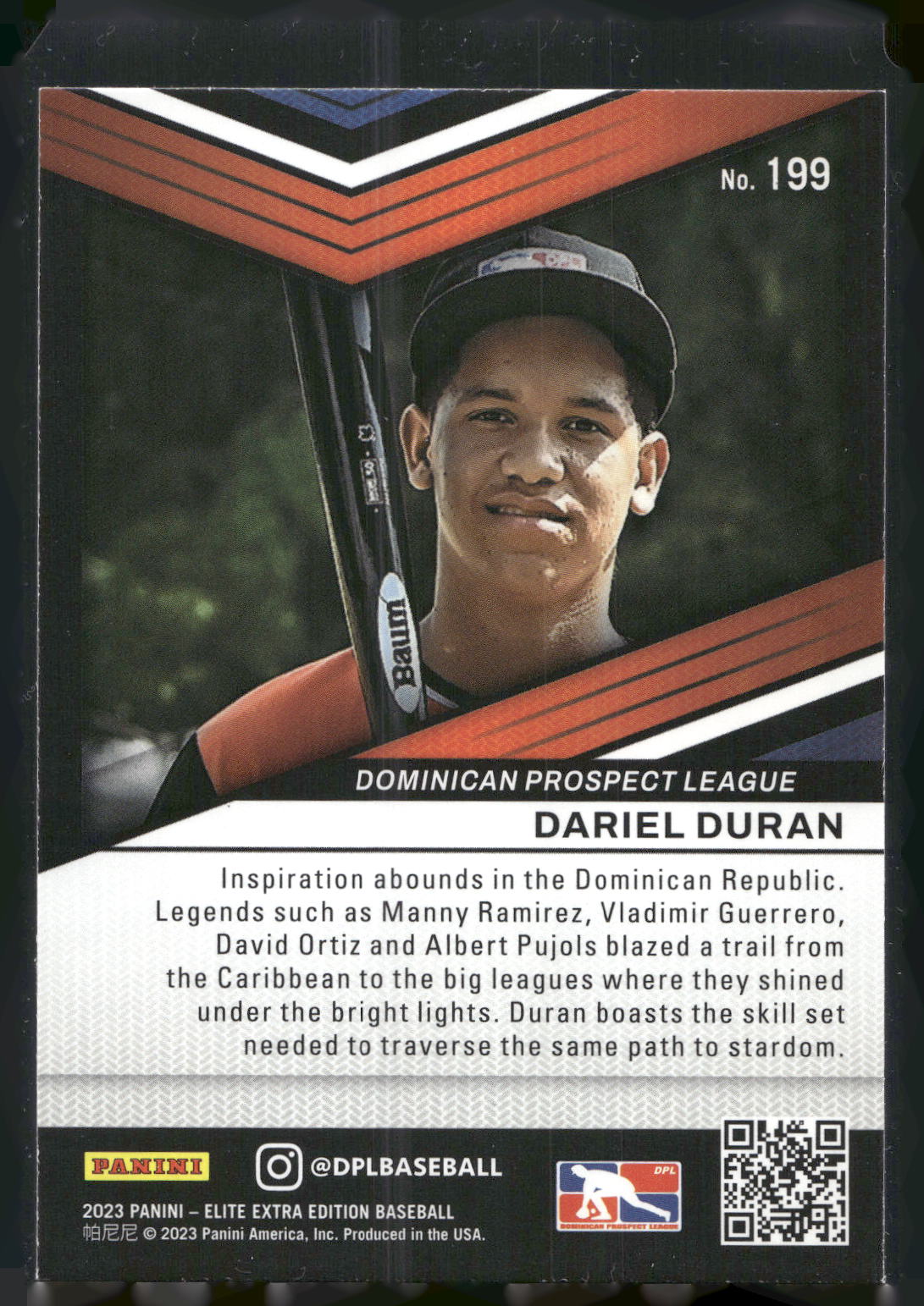 2023 Panini Elite Extra Edition #199 Dariel Duran
