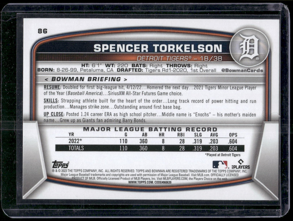 2023 Bowman #86 Spencer Torkelson