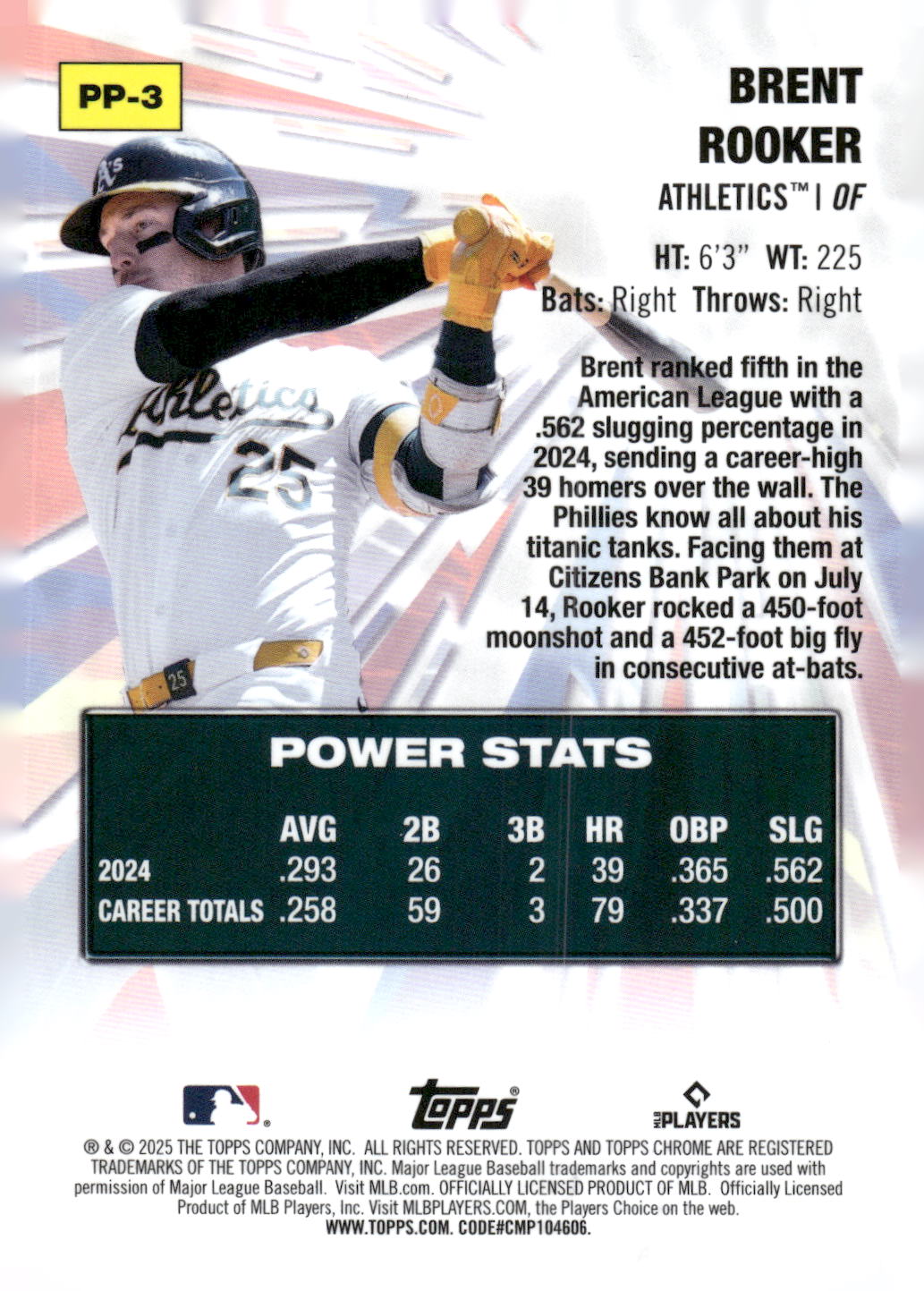 2025 Topps Chrome #PP-3 Brent Rooker Power Players