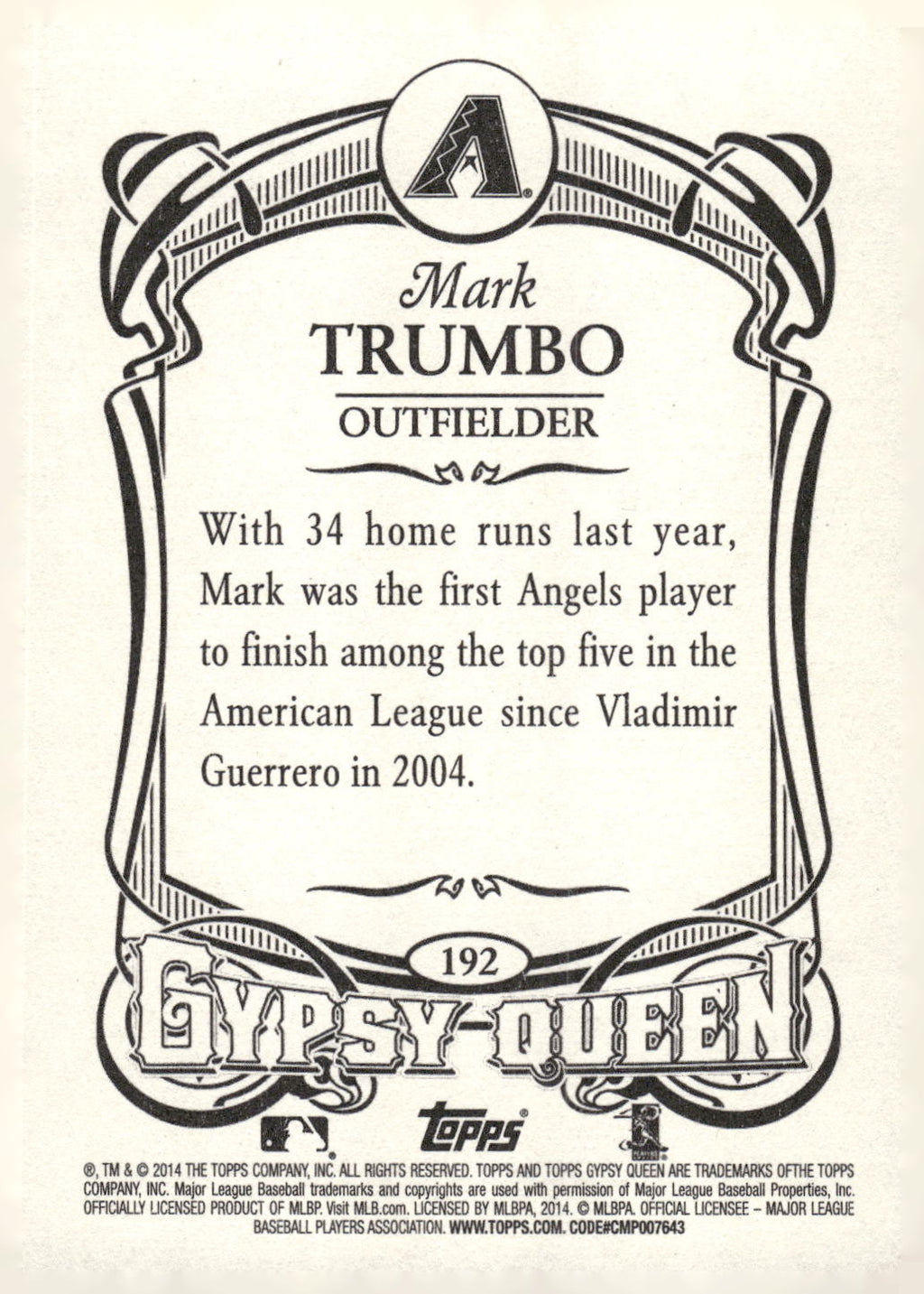 2014 Topps Gypsy Queen #192 Mark Trumbo