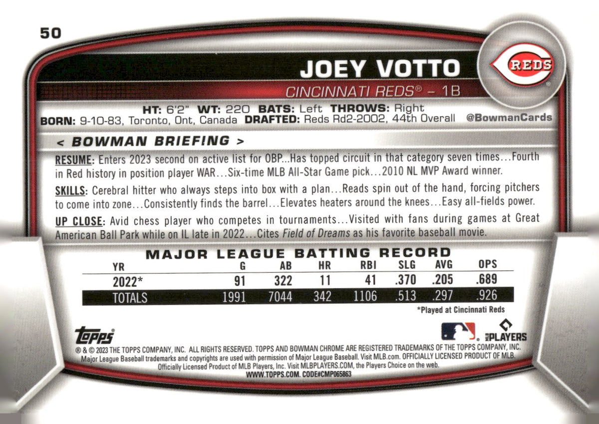 2023 Bowman Chrome #50 Joey Votto