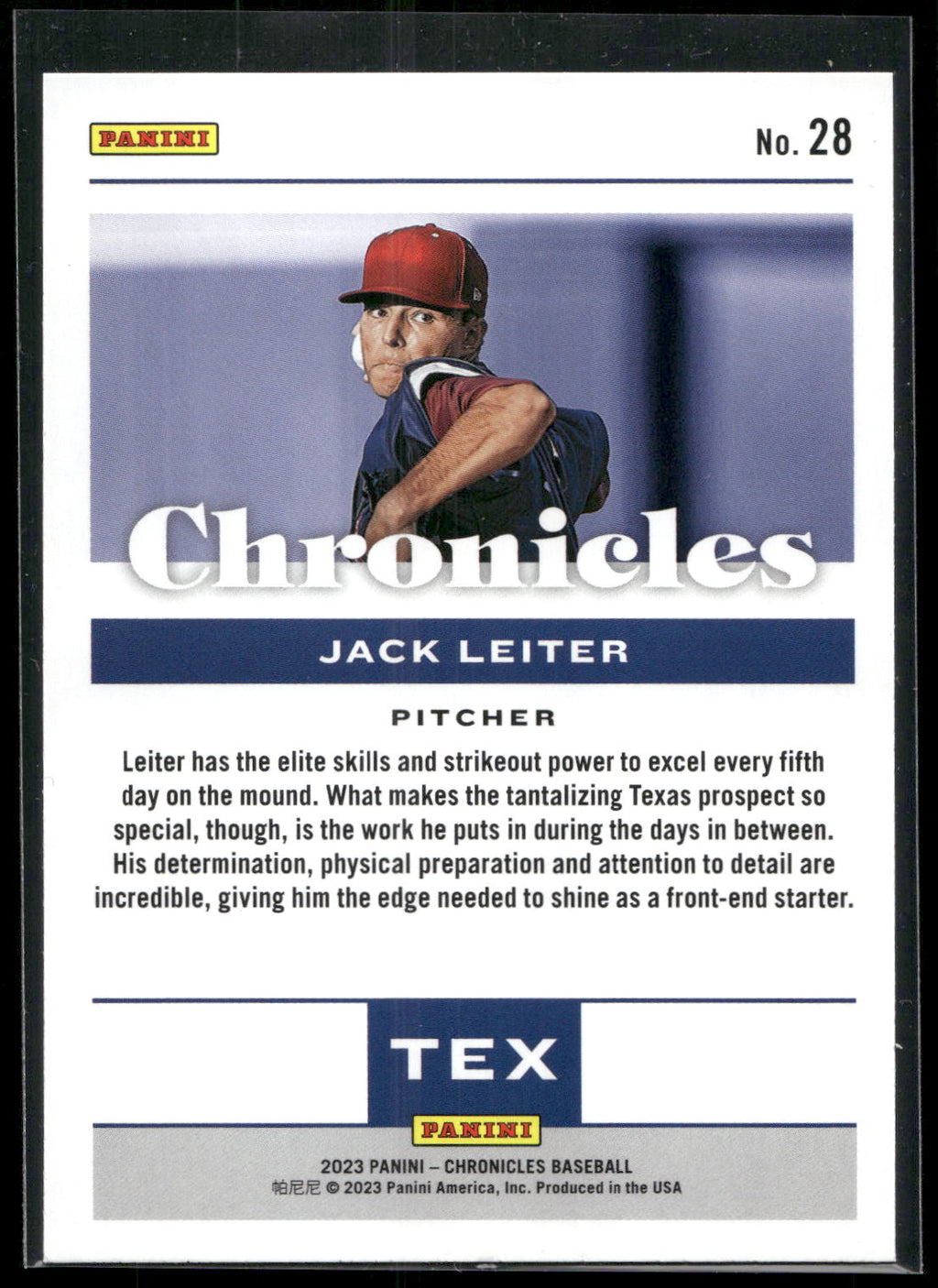 2023 Panini Chronicles #28 Jack Leiter