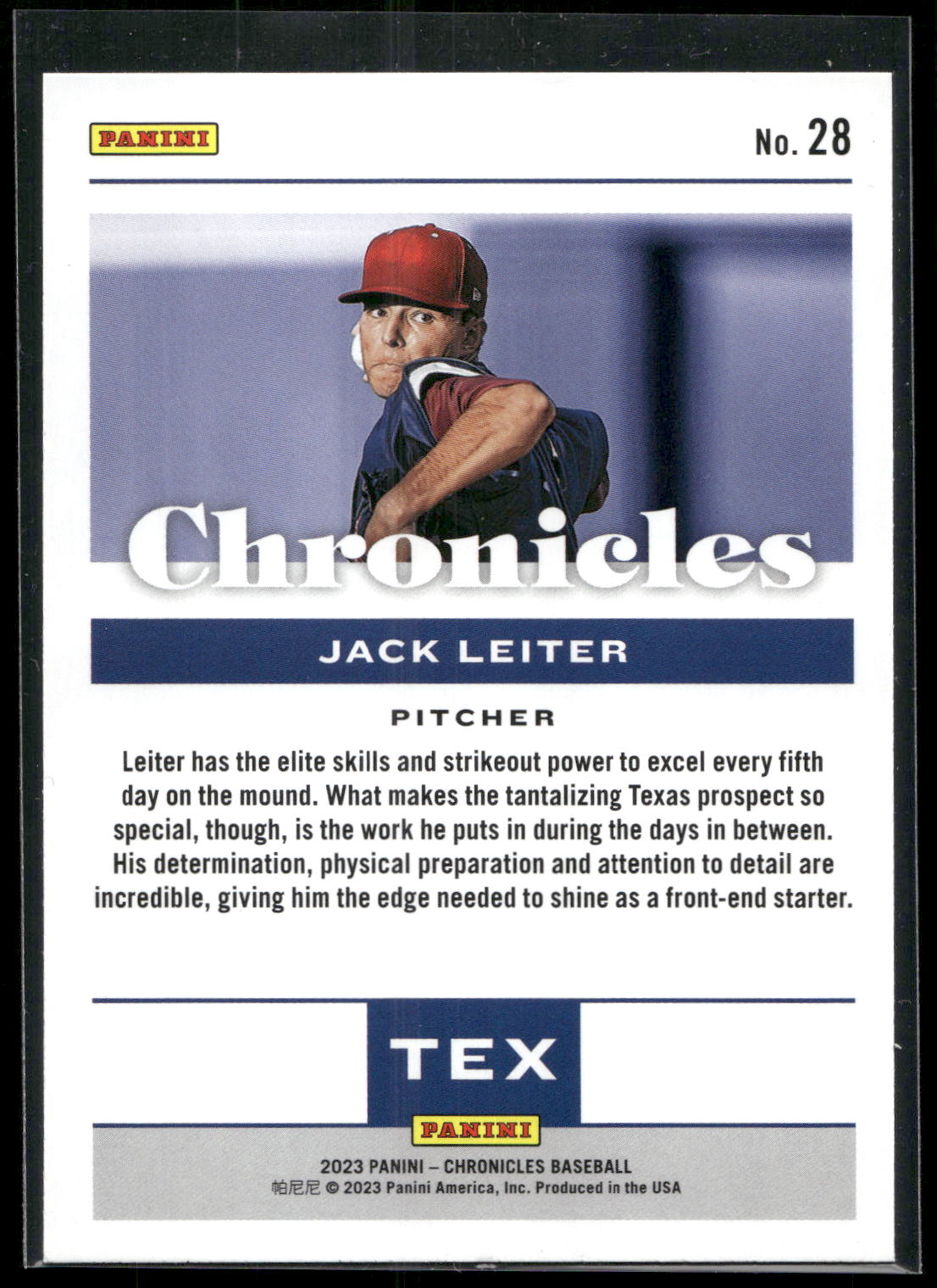 2023 Panini Chronicles #28 Jack Leiter