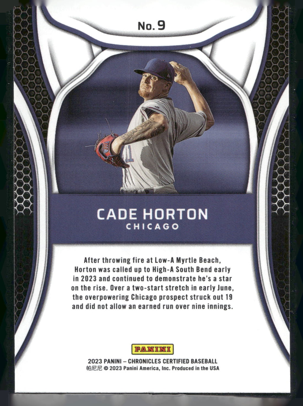 2023 Panini Chronicles #9 Cade Horton Certified