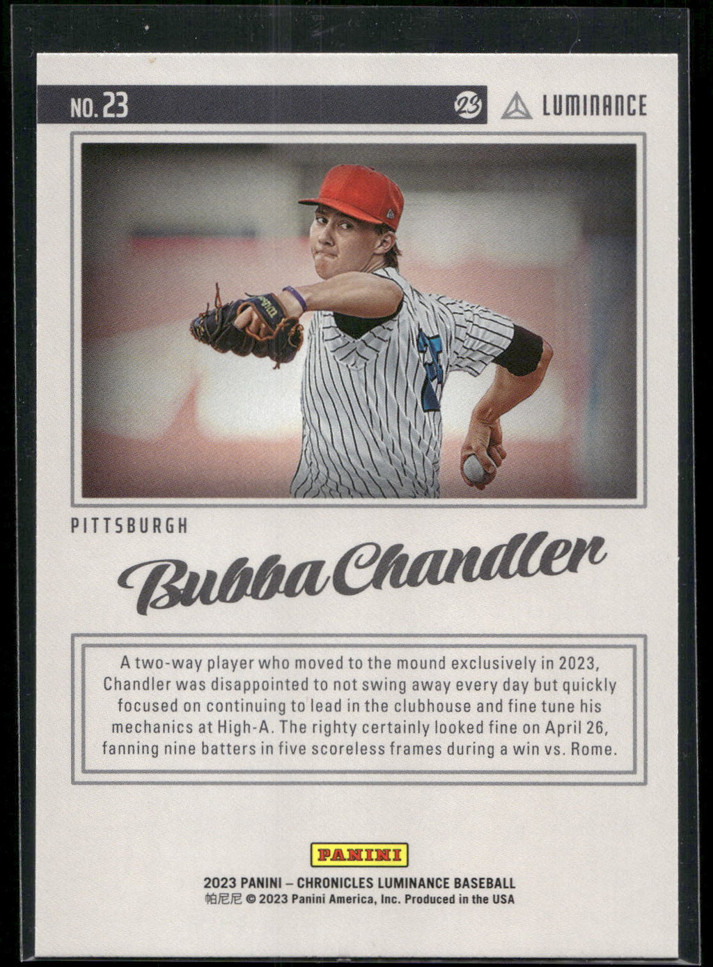 2023 Panini Chronicles - Luminance #23 Bubba Chandler