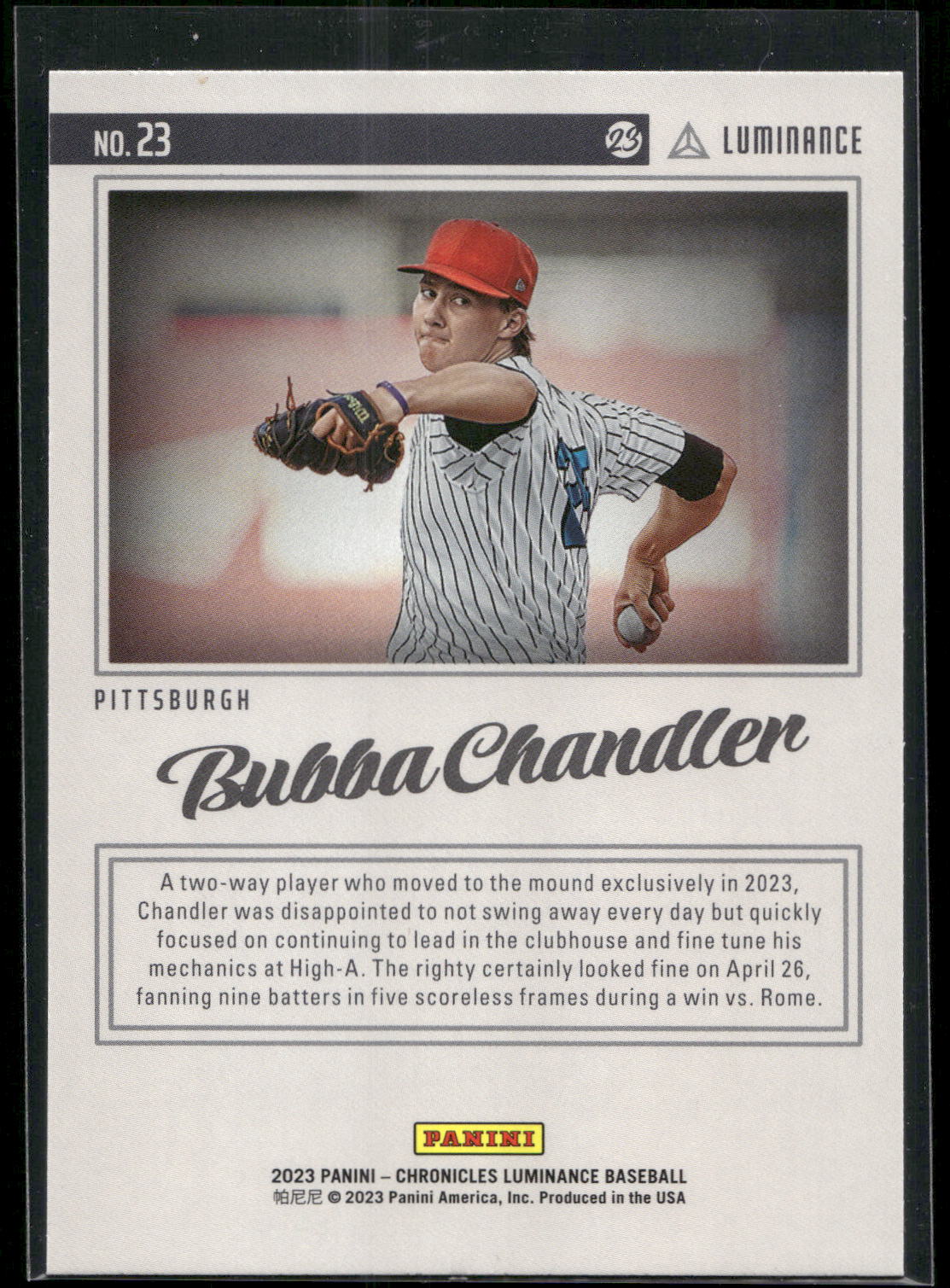 2023 Panini Chronicles - Luminance #23 Bubba Chandler