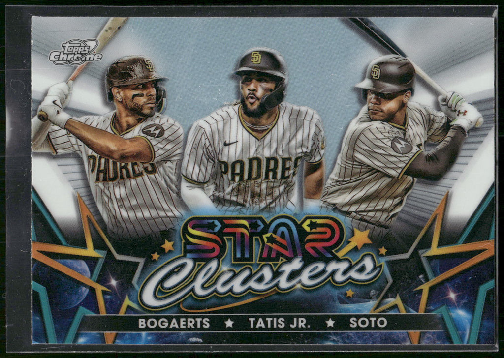 2023 Topps Chrome Cosmic #SC-7 Fernando Tatis Jr. / Juan Soto / Xander Bogaerts
