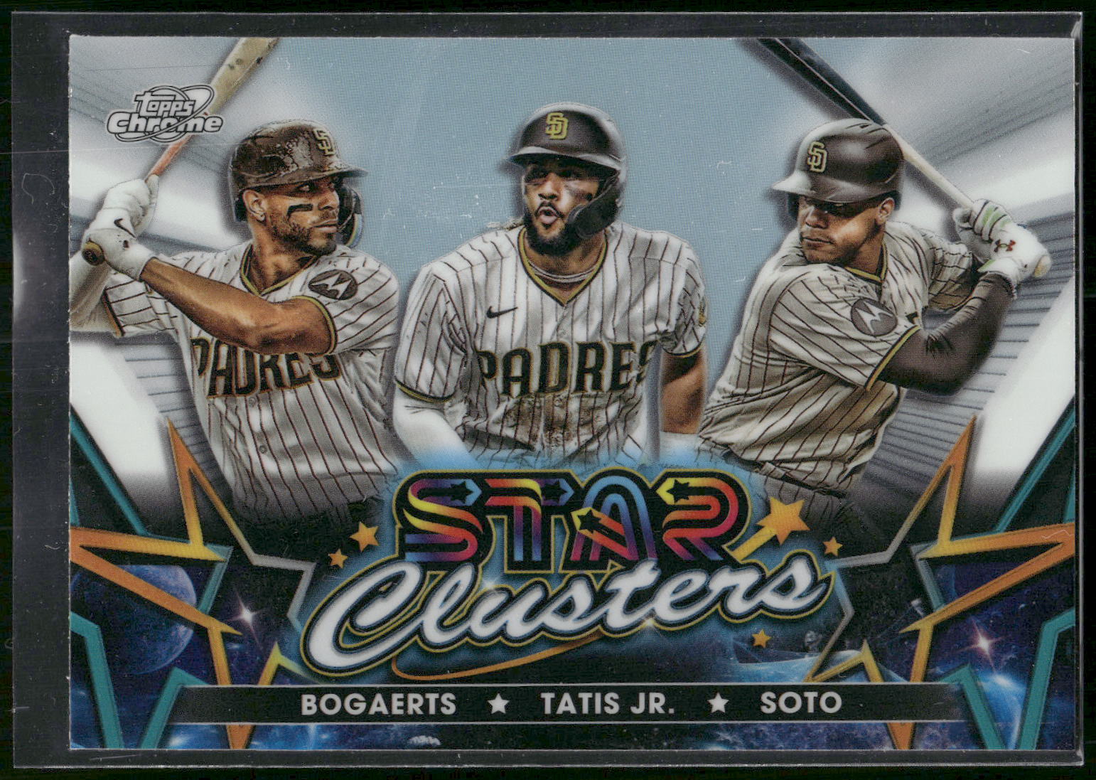 2023 Topps Chrome Cosmic #SC-7 Fernando Tatis Jr. / Juan Soto / Xander Bogaerts