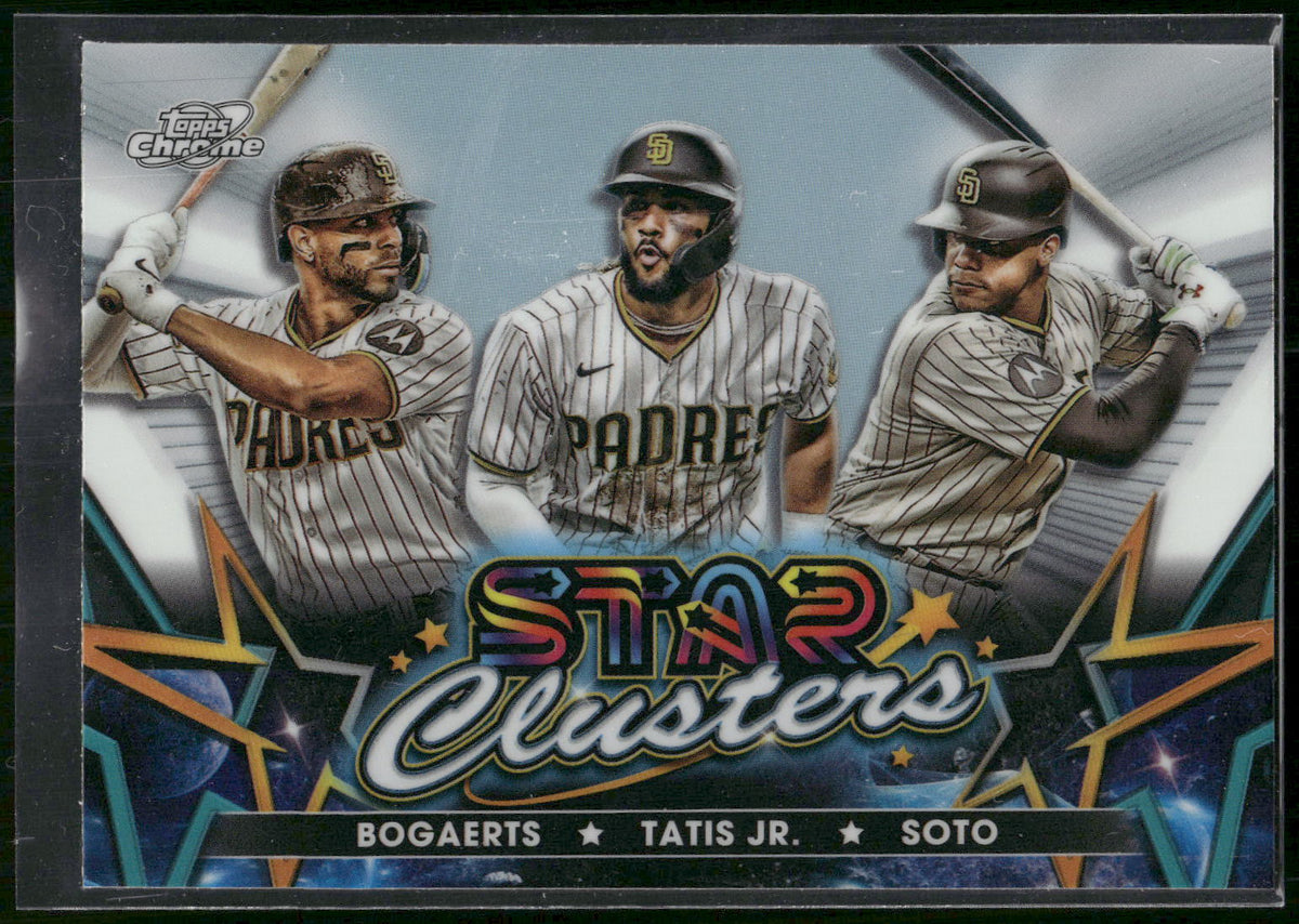 2023 Topps Chrome Cosmic #SC-7 Fernando Tatis Jr. / Juan Soto / Xander Bogaerts