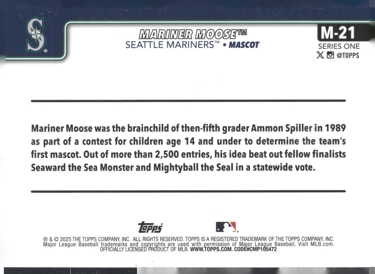 2025 Topps #M-21 Mariner Moose Mascots