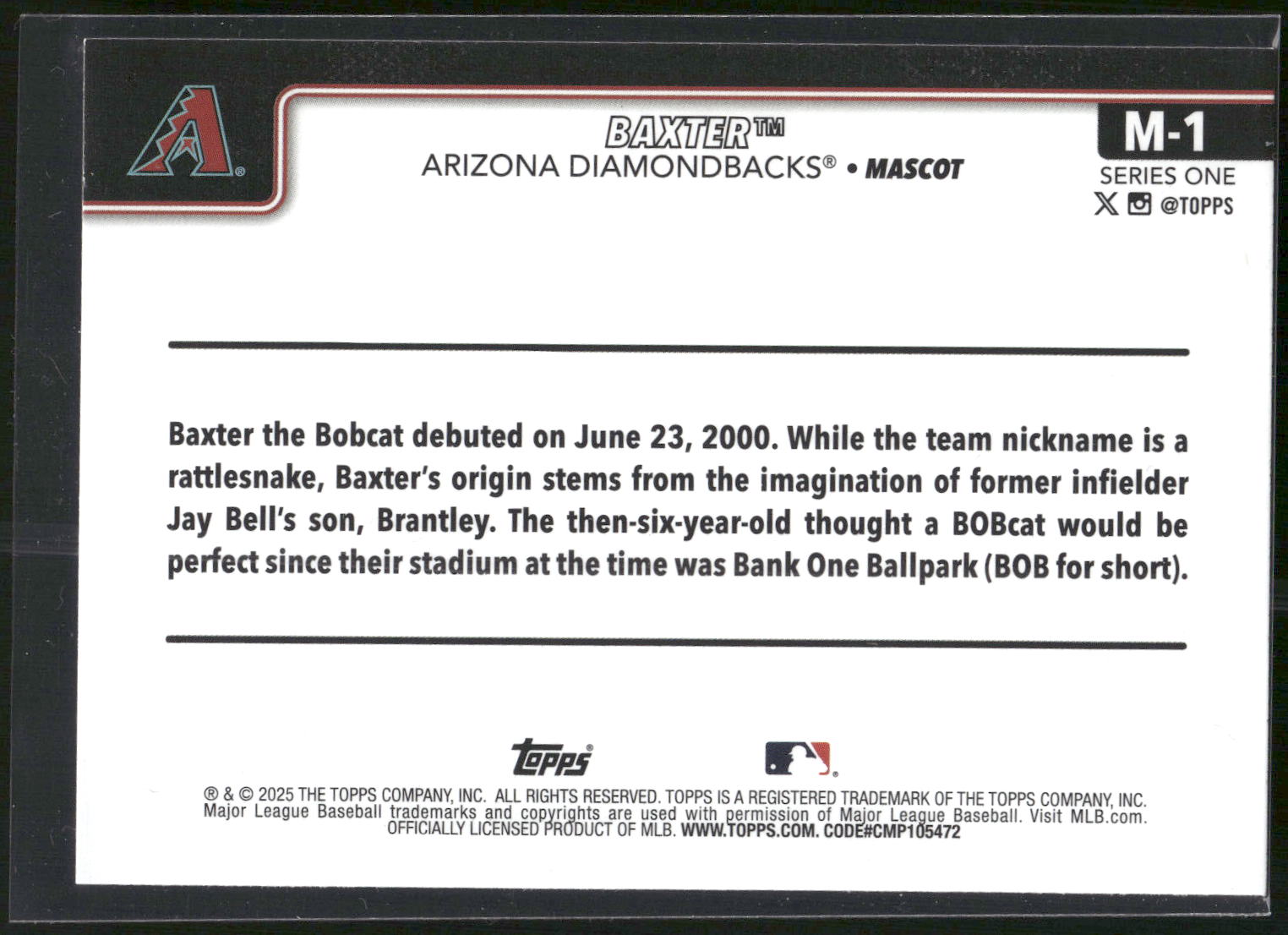 2025 Topps #M-1 Baxter Mascots