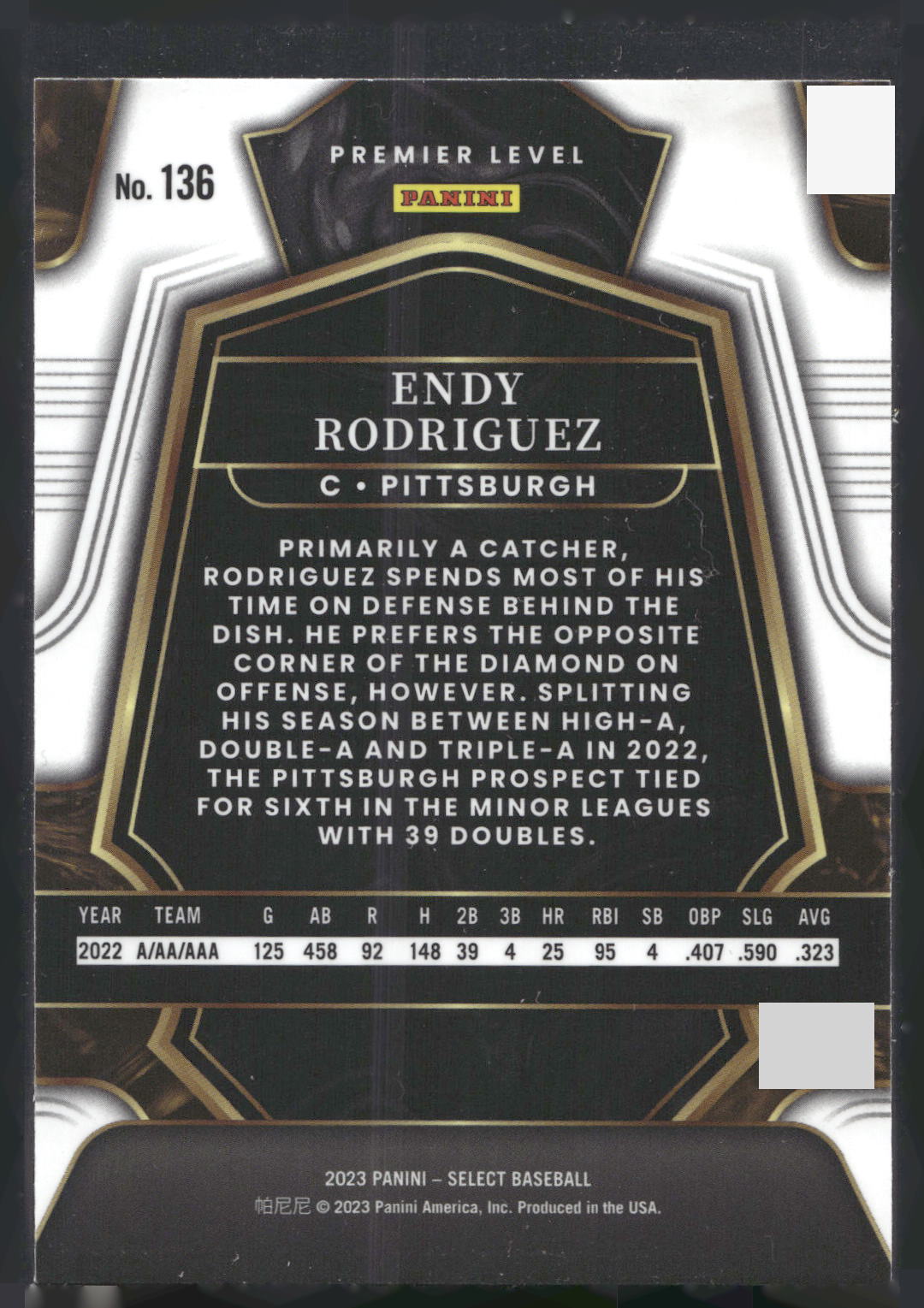 2023 Panini Select #136 Endy Rodriguez