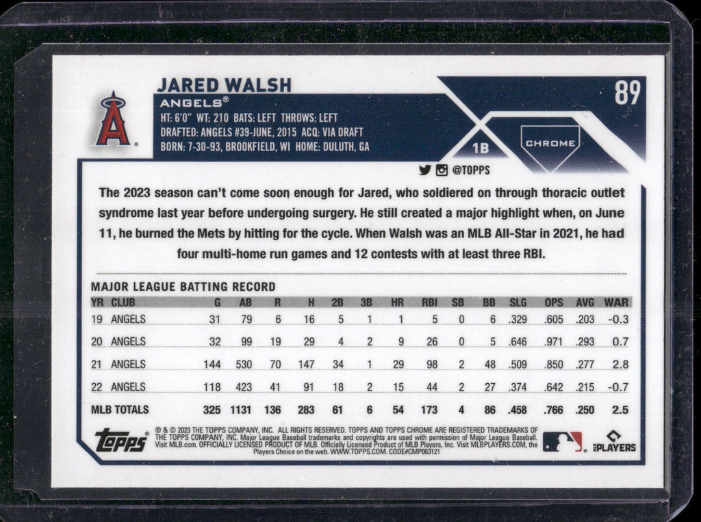 2023 Topps Chrome #89 Jared Walsh Sepia Refractors