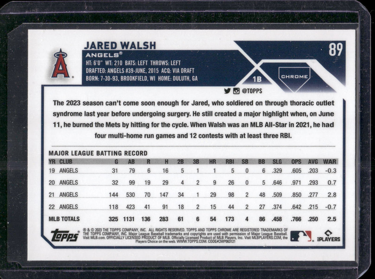 2023 Topps Chrome #89 Jared Walsh Sepia Refractor