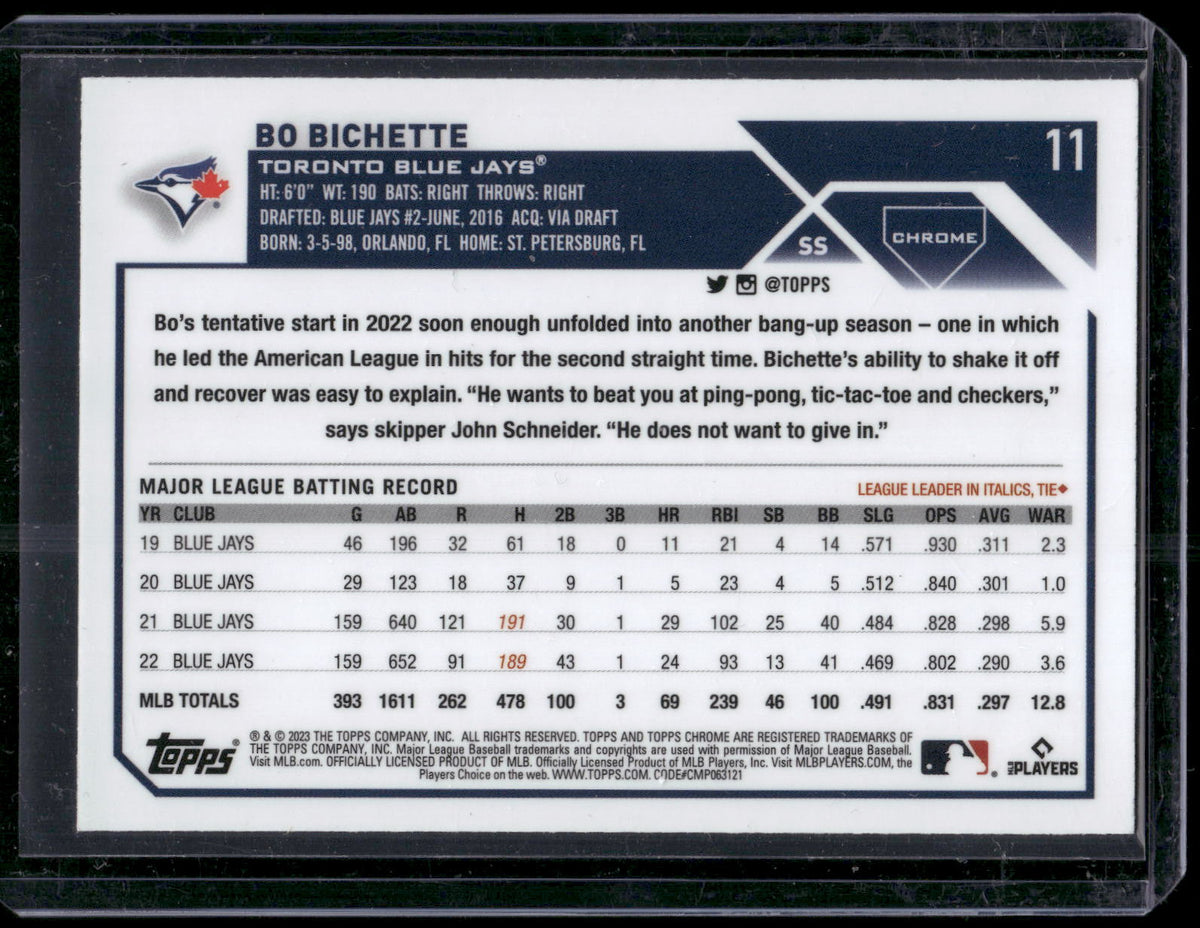 2023 Topps Chrome #11 Bo Bichette Refractor