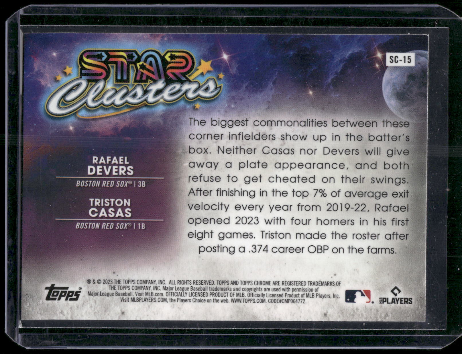2023 Topps Chrome Cosmic #SC-15 Rafael Devers / Triston Casas Star Clusters
