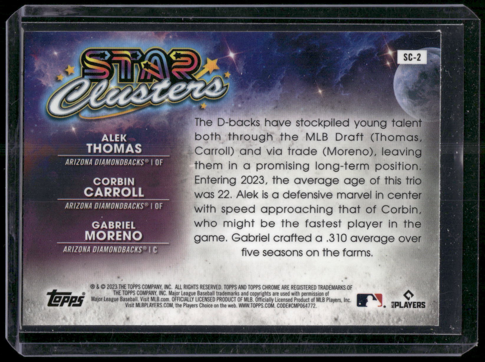 2023 Topps Chrome Cosmic #SC-2 Moreno Thomas Carroll Star Clusters