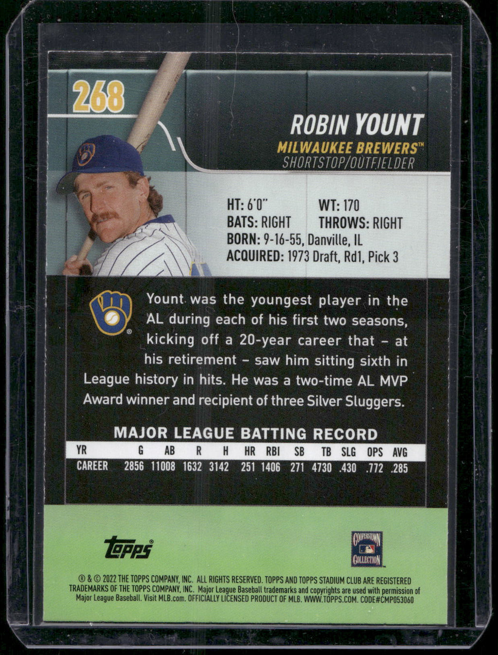 2022 Stadium Club #268 Robin Yount