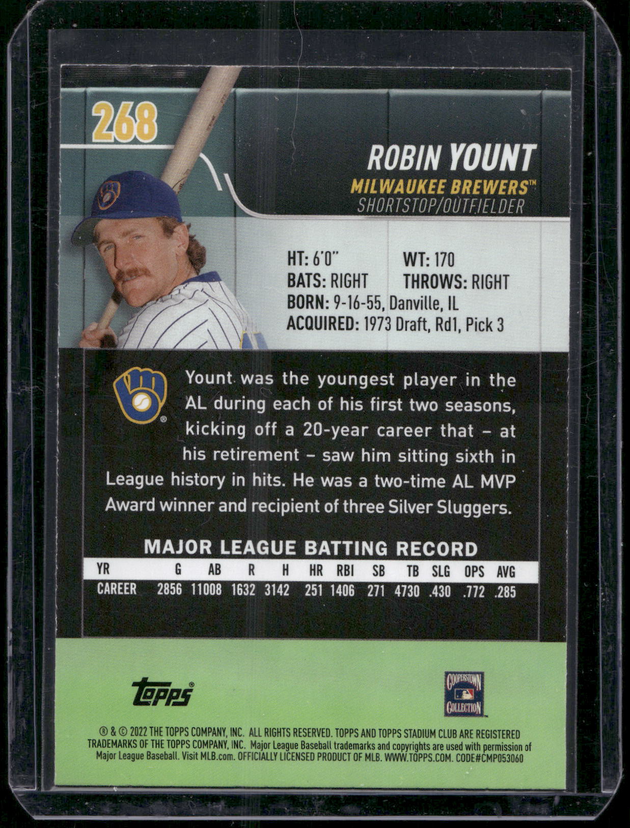 2022 Stadium Club #268 Robin Yount