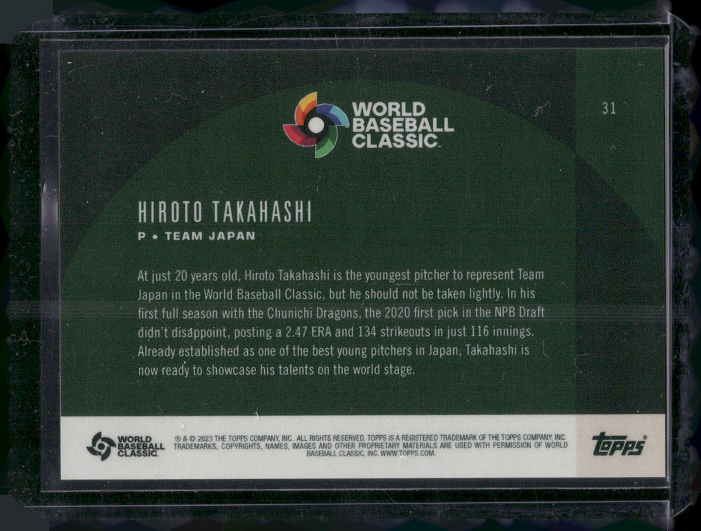 2023 Topps World Baseball Classic Global Stars #31 Hiroto Takahashi