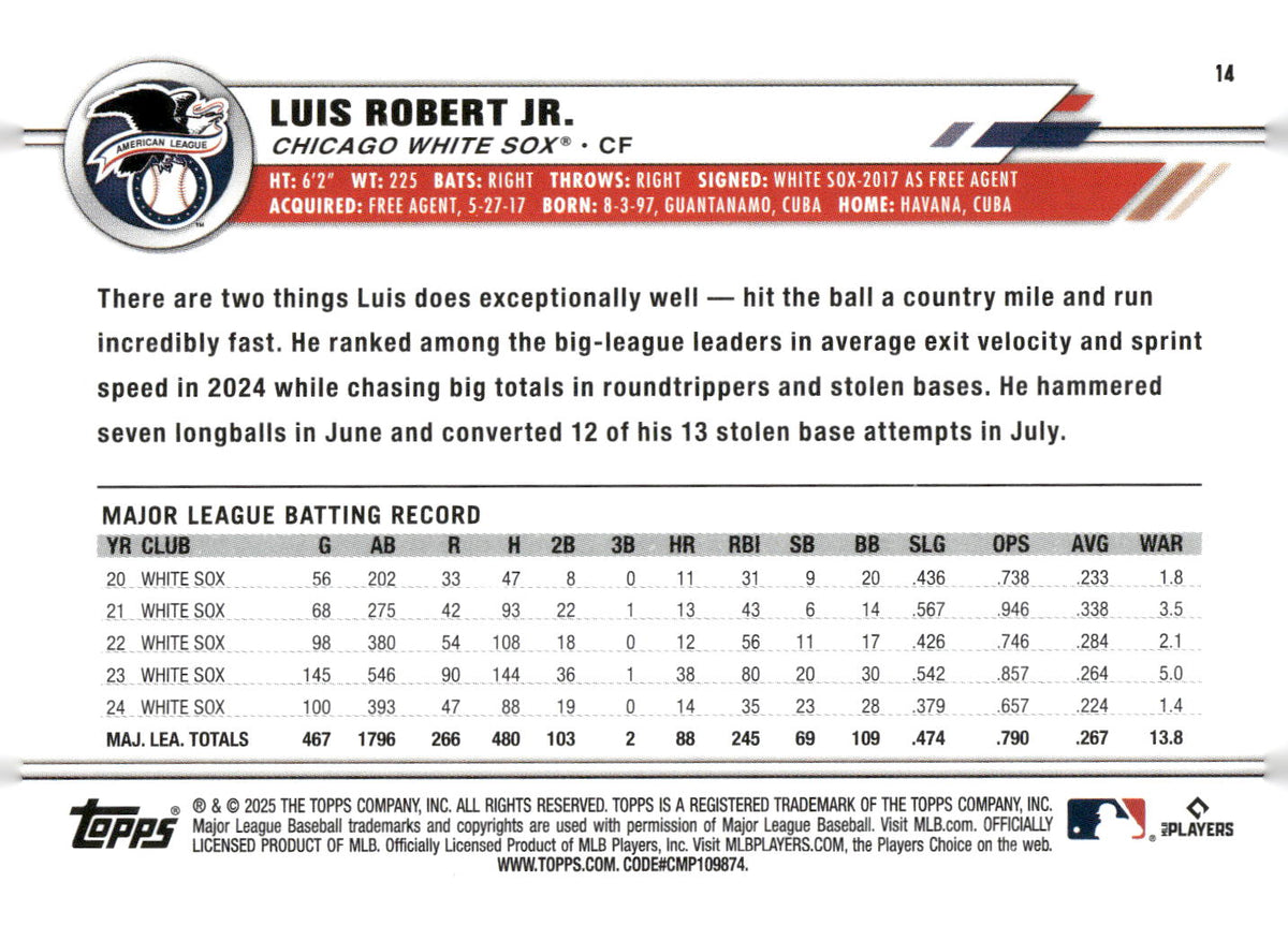 2025 Topps All-Star Game #14 Luis Robert Jr.