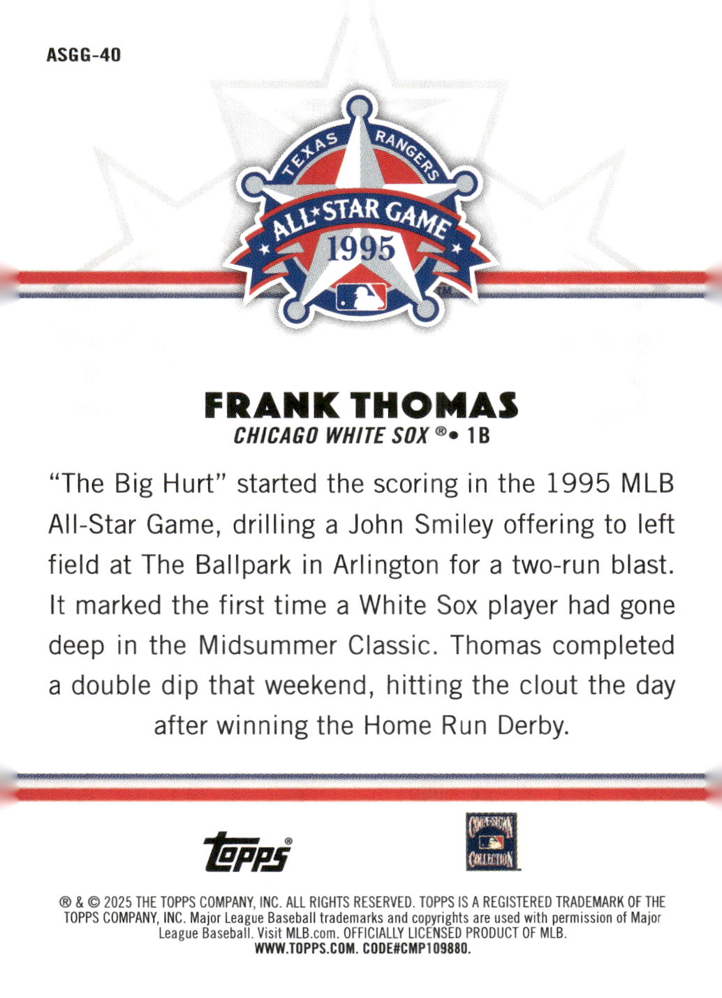 2025 Topps All-Star Game #ASGG-40 Frank Thomas All-Star Game Greats