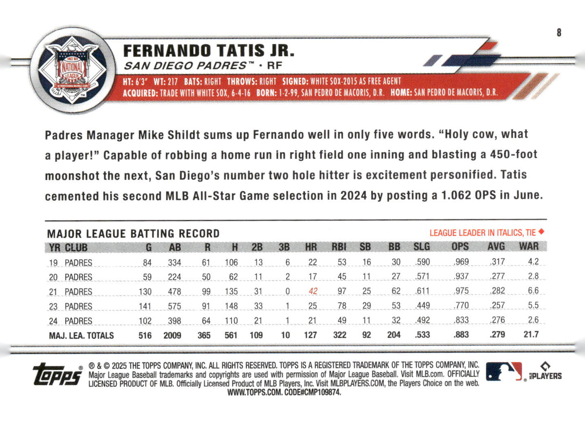 2025 Topps All-Star Game #8 Fernando Tatis Jr.