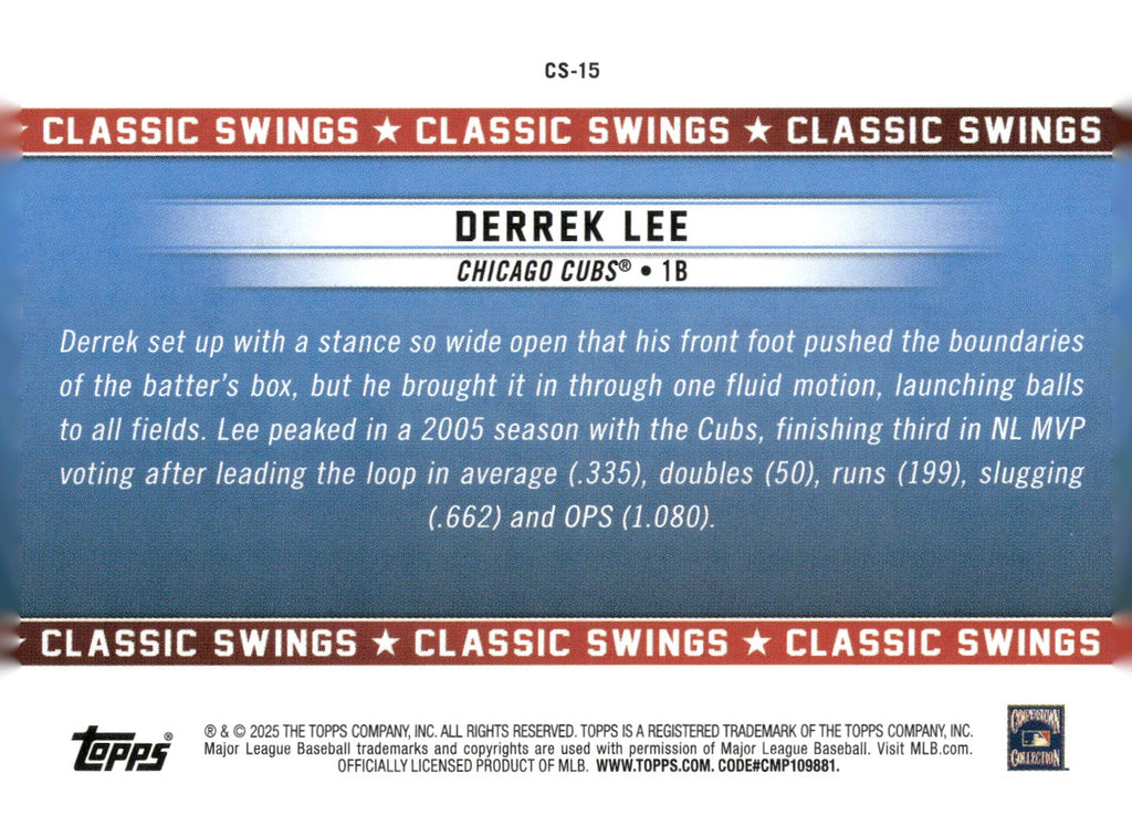 2025 Topps All-Star Game #CS-15 Derrek Lee Classic Swings