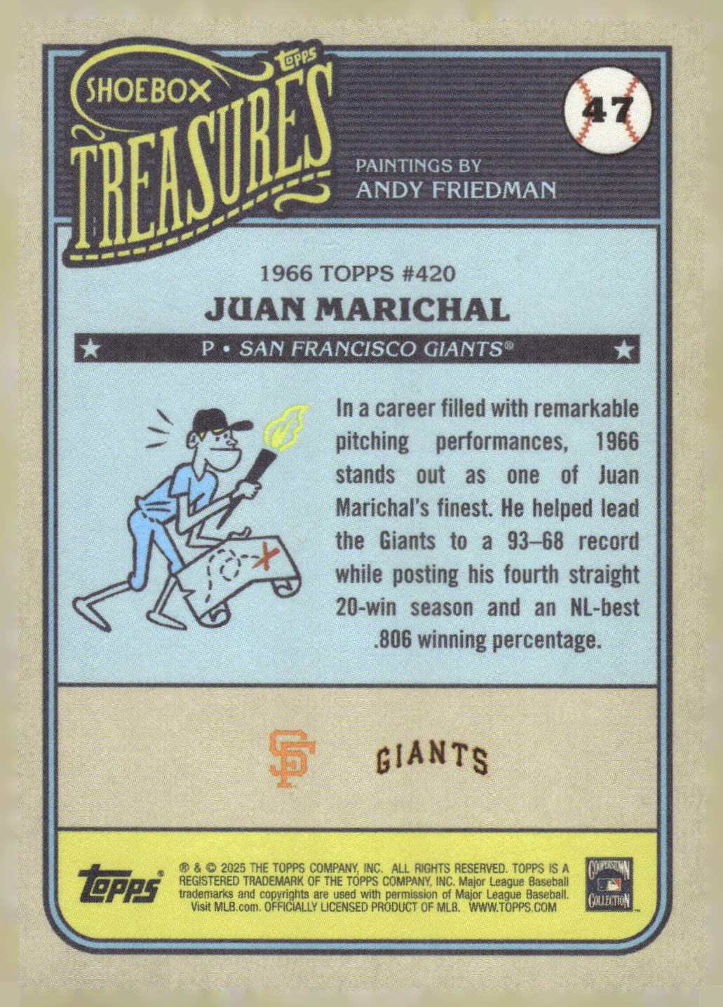 2025 Topps Shoebox Treasures by Andy Friedman #47 Juan Marichal