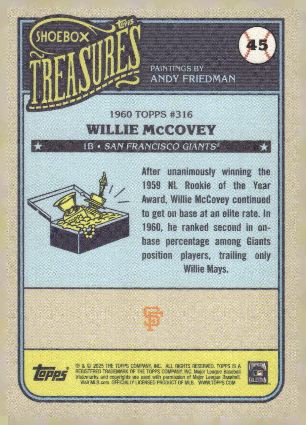 2025 Topps Shoebox Treasures by Andy Friedman #45 Willie McCovey