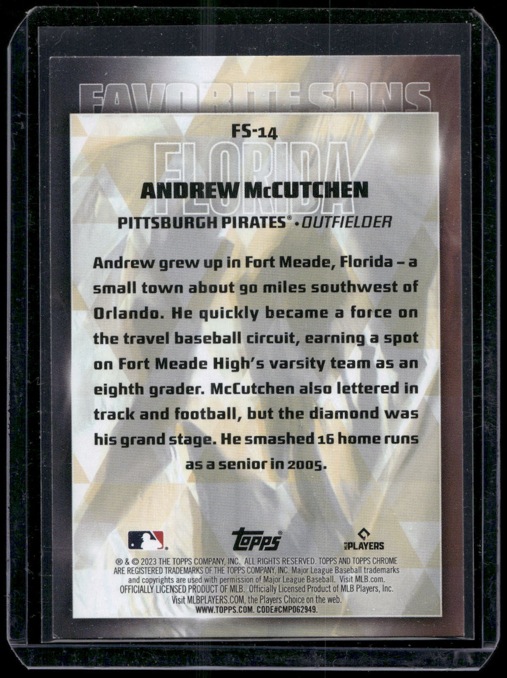 2023 Topps #FS-14 Andrew McCutchen Favorite Sons
