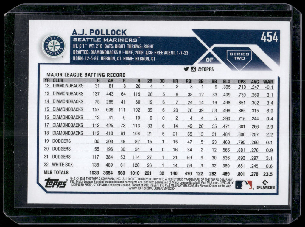 2023 Topps #454 A.J. Pollock