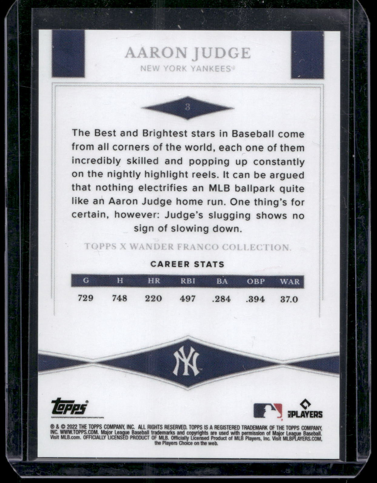 2022 Topps x Wander Franco #3 Aaron Judge