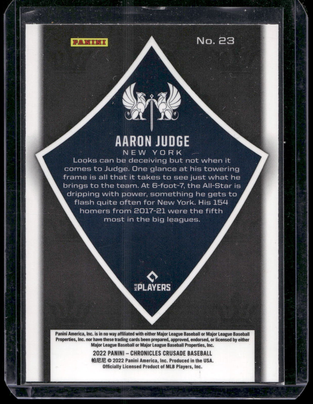 2022 Panini Chronicles #23 Aaron Judge Crusade