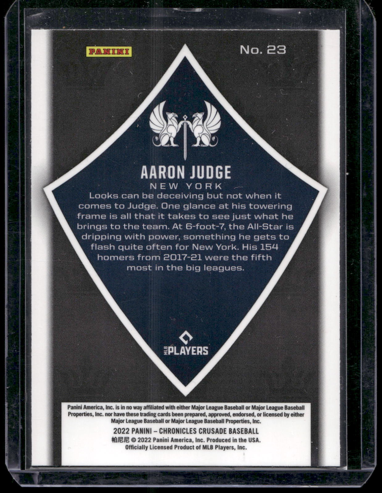 2022 Panini Chronicles #23 Aaron Judge Crusade