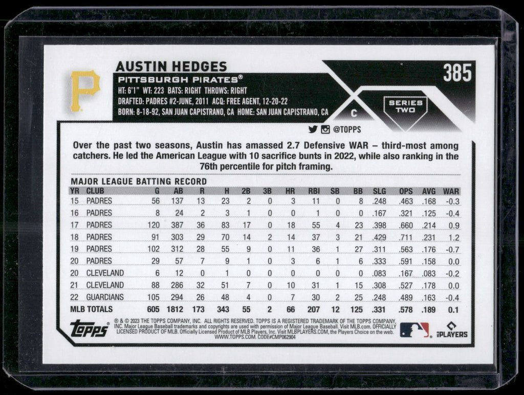2023 Topps #385 Austin Hedges