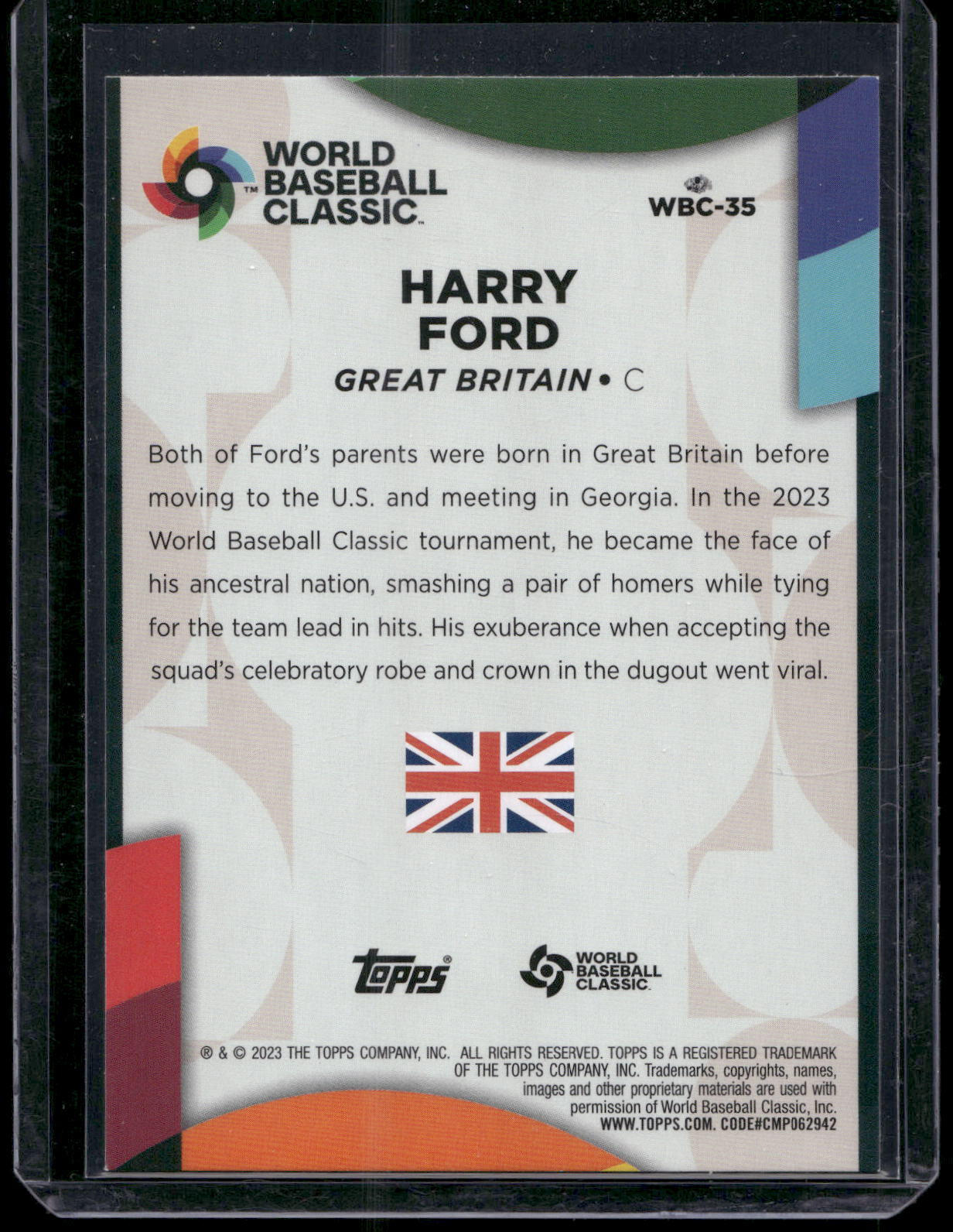 2023 Topps #WBC-35 Harry Ford 2023 World Baseball Classic Stars Blue