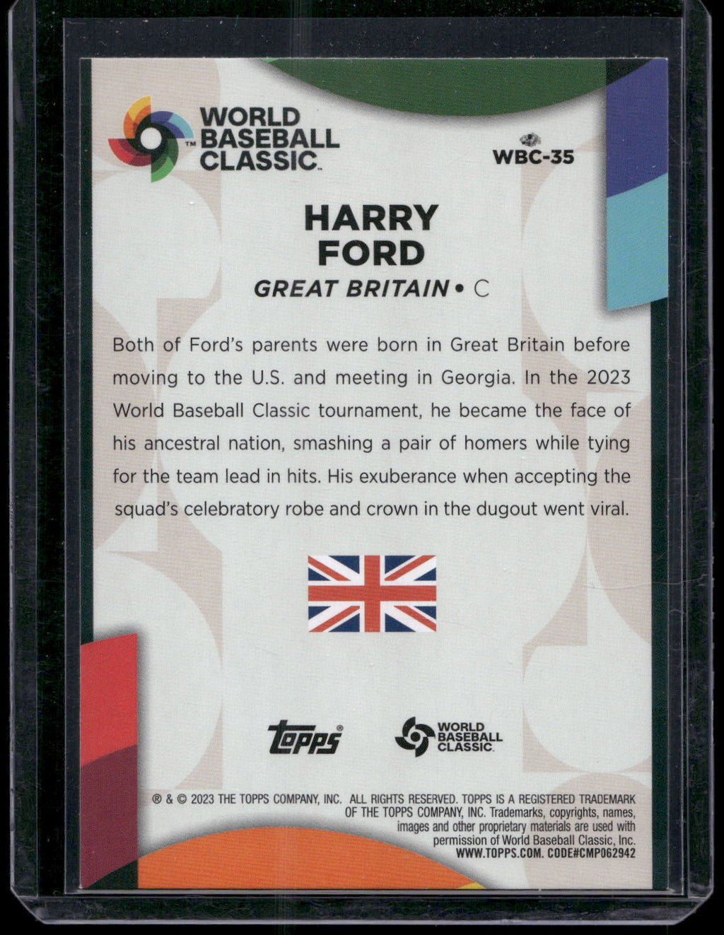2023 Topps #WBC-35 Harry Ford 2023 World Baseball Classic Stars Blue