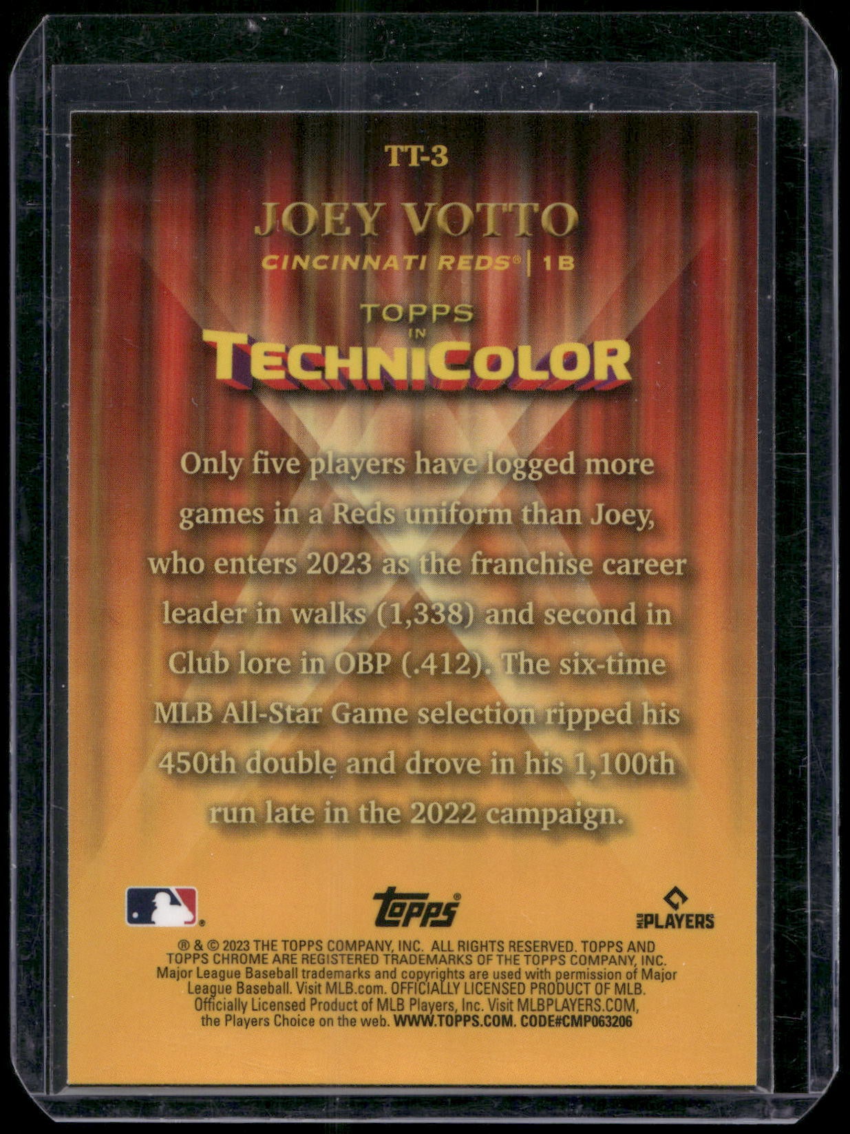 2023 Topps Chrome #TT-3 Joey Votto Topps in Technicolor
