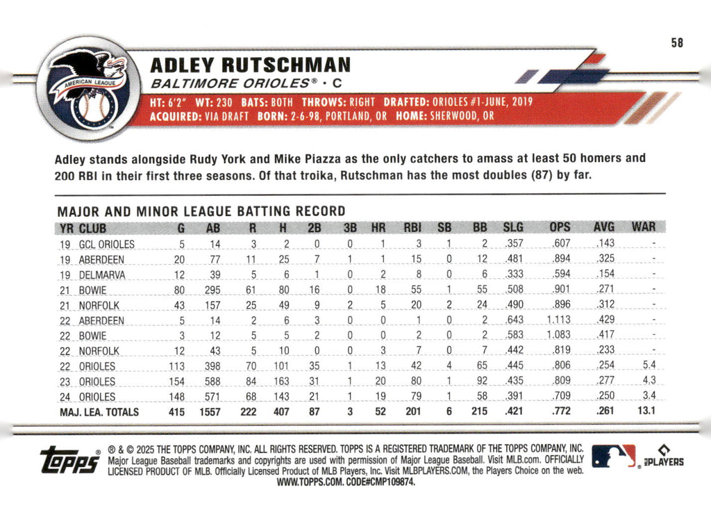 2025 Topps All-Star Game #58 Adley Rutschman