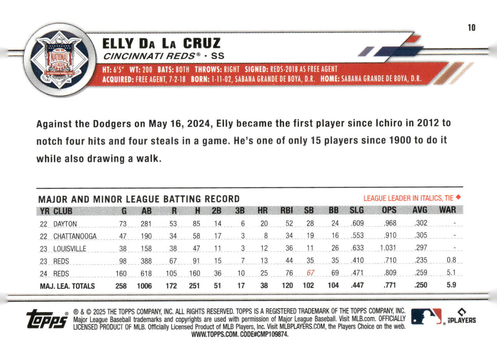 2025 Topps All-Star Game #10 Elly De La Cruz